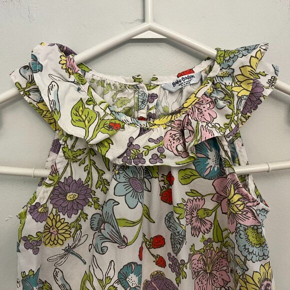 Baby Boden Sleeveless Floral Ruffled Romper, size 18-24 Months - Picture 2 of 7